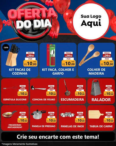 Modelo de Rede Social para Feed Instagram com o tema Oferta do Dia para Utilidades Domésticas