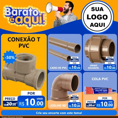 Modelo de Rede Social para Feed Facebook com o tema Barato é aqui para Tubos e conexões
