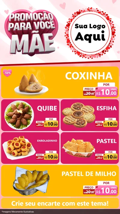 Modelo de TV para TV Vertical com o tema Promoção Para Você Mãe para Salgadaria