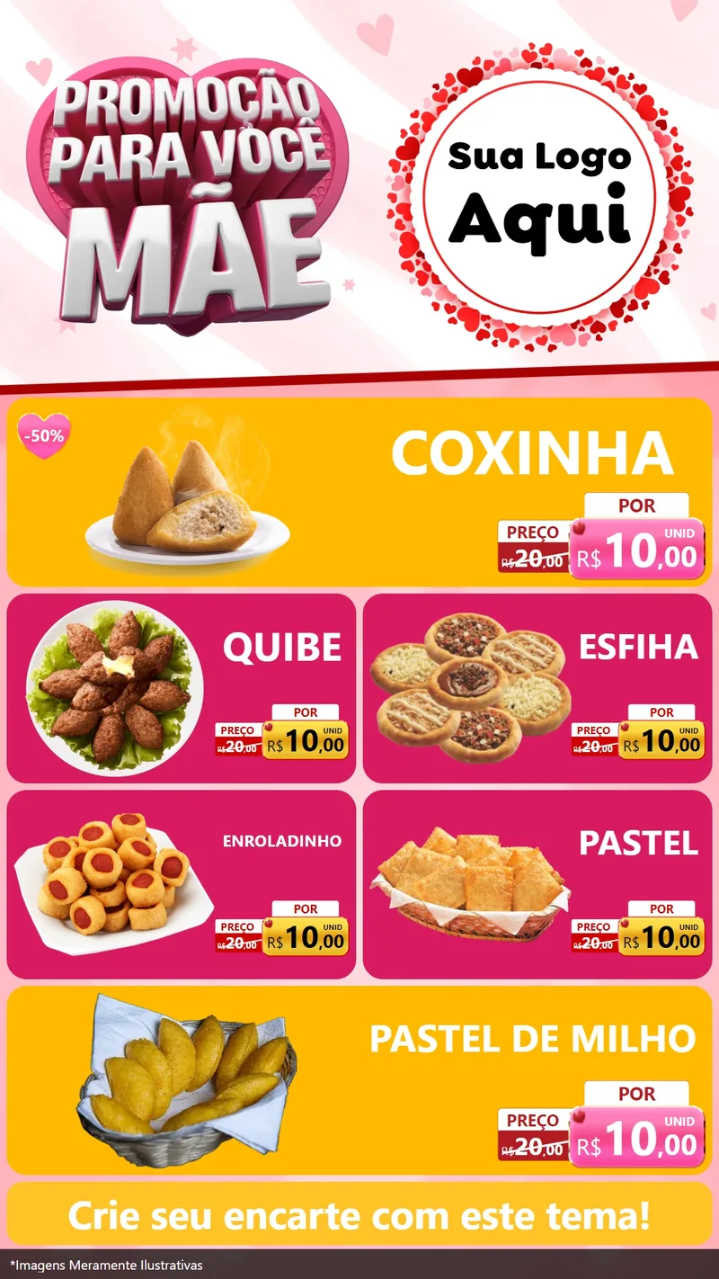 Modelo de TV para TV Vertical com o tema Promoção Para Você Mãe para Salgadaria