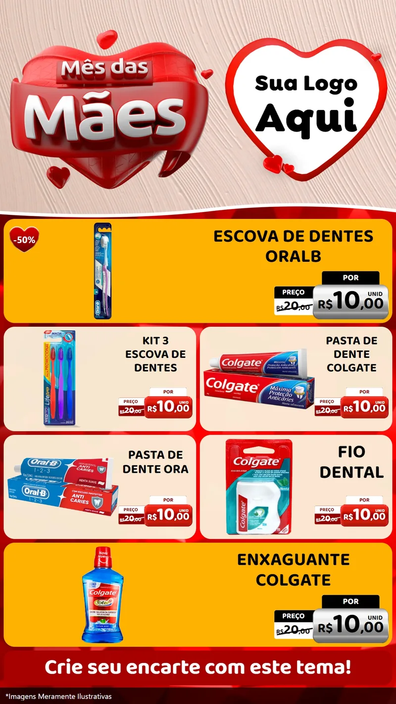Modelo de TV para TV Vertical com o tema Mês das Mães para Higiene Pessoal