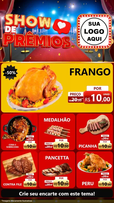 Modelo de Rede Social para Stories com o tema Show de Prêmios para Assados
