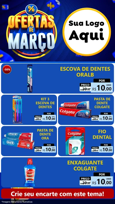 Modelo de TV para TV Vertical com o tema Ofertas de Março para Higiene Pessoal