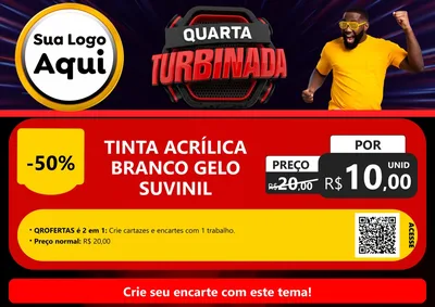 Modelo de Cartaz para Cartaz A4 Horizontal com o tema Quarta Turbinada para Tintas e Ferramentas