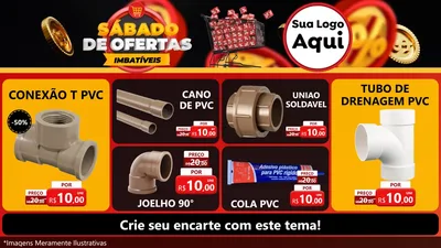 Modelo de TV para TV Horizontal com o tema Sábado de Ofertas Imbatíveis para Tubos e conexões