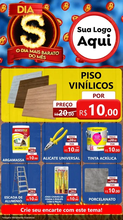 Modelo de Rede Social para Stories com o tema Dia S - O Dia Mais Barato Do Mês para Material para Construção