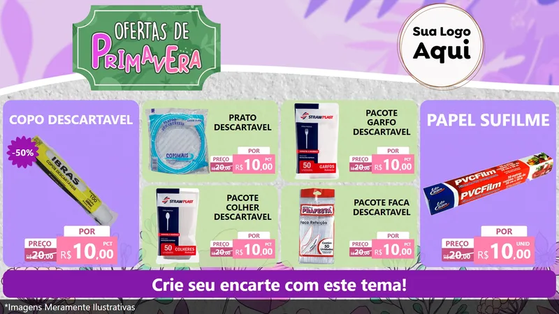 Modelo de TV para TV Horizontal com o tema Ofertas de Primavera para Embalagens
