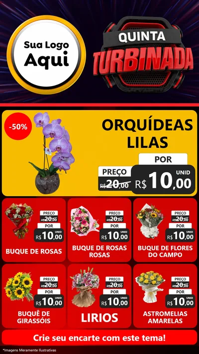 Modelo de Rede Social para Stories com o tema Quinta Turbinada para Floricultura e jardim