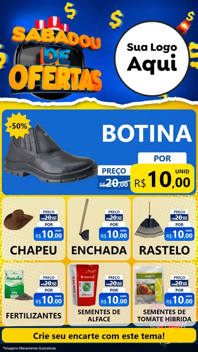Modelo de Rede Social para Stories com o tema Sabadou de Ofertas para Agropecuária
