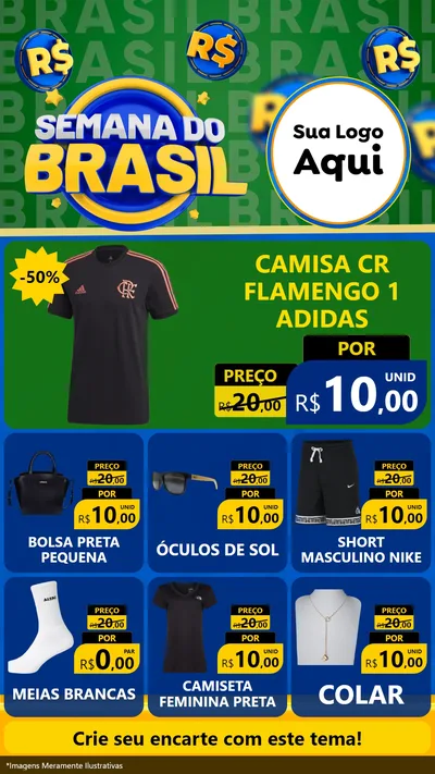 Modelo de Rede Social para Stories com o tema Semana Do Brasil para Roupas e acessórios