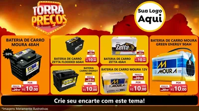 Modelo de TV para TV Horizontal com o tema Torra Preços para Baterias Elétricas