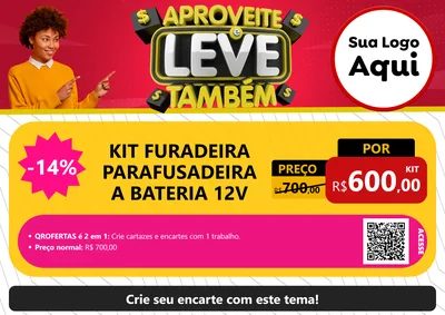 Modelo de Cartaz para Cartaz A4 Horizontal com o tema Aproveite e Leve Também para Maquinas e Ferramentas