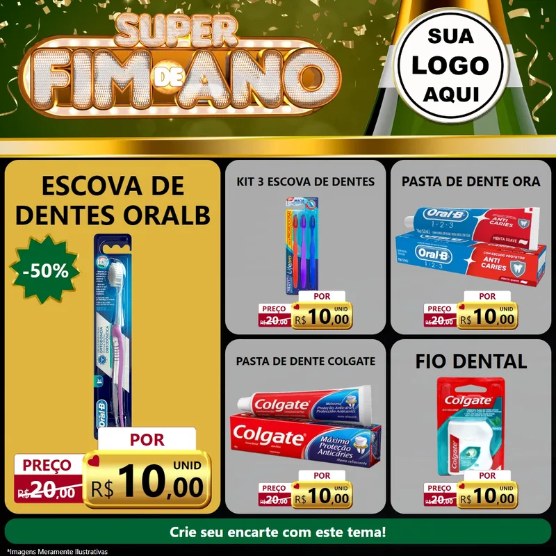 Modelo de Rede Social para Feed Facebook com o tema Super Fim de Ano para Higiene Pessoal