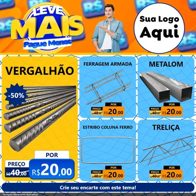 Modelo de Rede Social para Feed Facebook com o tema Leve Mais, Pague Menos para Ferragens