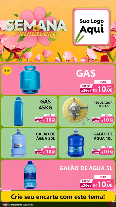 Modelo de TV para TV Vertical com o tema Semana da Primavera para Água e gás