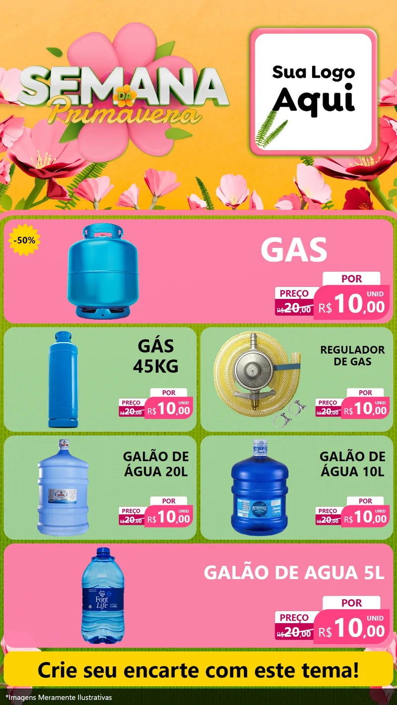 Modelo de TV para TV Vertical com o tema Semana da Primavera para Água e gás