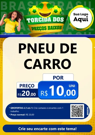 Modelo de Cartaz para Cartaz A4 Vertical com o tema Torcida dos Preços Baixos - Copa para Auto peças