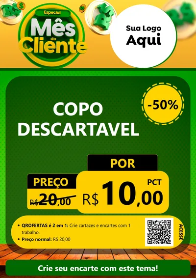 Modelo de Cartaz para Cartaz A4 Vertical com o tema Especial Mês do Cliente para Embalagens