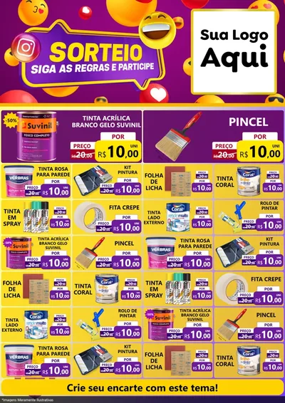 Modelo de Encarte para Encarte A4 Vertical com o tema Sorteio para Tintas e Ferramentas
