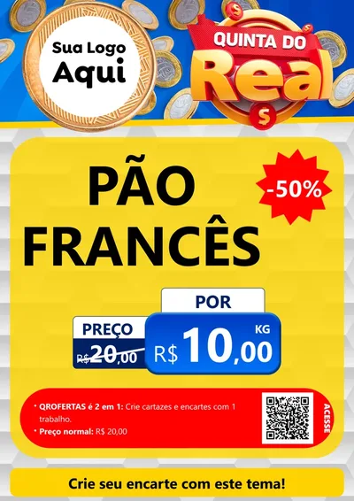 Modelo de Cartaz para Cartaz A4 Vertical com o tema Quinta do Real para Padaria