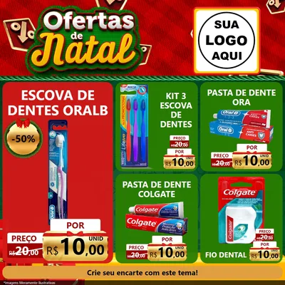 Modelo de Rede Social para Feed Facebook com o tema Ofertas de Natal para Higiene Pessoal