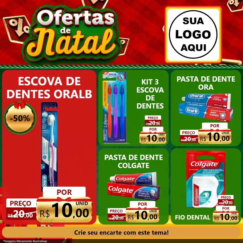 Modelo de Rede Social para Feed Facebook com o tema Ofertas de Natal para Higiene Pessoal