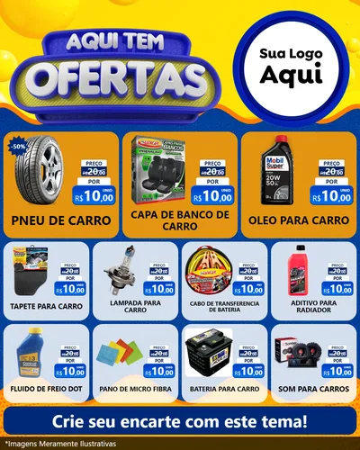 Modelo de Rede Social para Feed Instagram com o tema Aqui Tem Ofertas para Auto peças