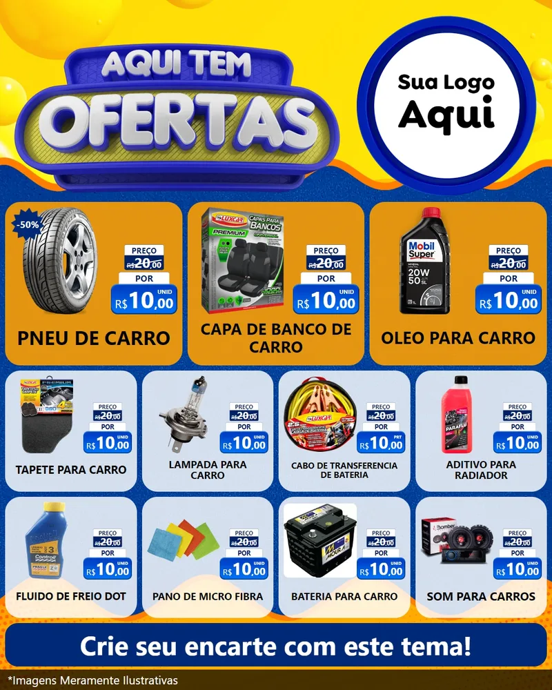 Modelo de Rede Social para Feed Instagram com o tema Aqui Tem Ofertas para Auto peças