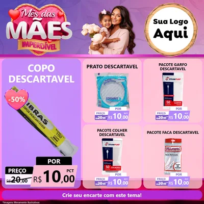Modelo de Rede Social para Feed Facebook com o tema Mês das Mães Imperdível para Embalagens