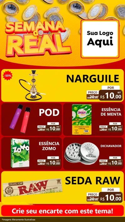 Modelo de TV para TV Vertical com o tema Semana do Real para Tabacaria