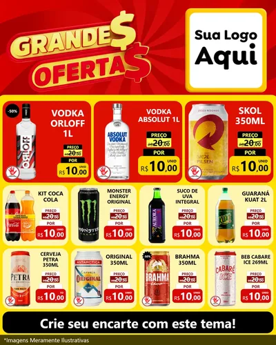 Modelo de Rede Social para Feed Instagram com o tema Grandes Ofertas para Distribuidora de bebidas