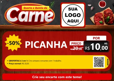 Modelo de Cartaz para Cartaz A4 Horizontal com o tema Quarta e Quinta da Carne para Açougue