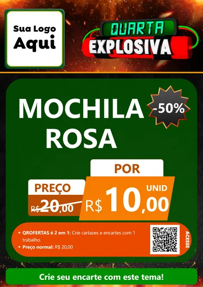 Modelo de Cartaz para Cartaz A4 Vertical com o tema Quarta Explosiva para Papelaria