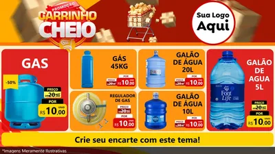 Modelo de TV para TV Horizontal com o tema Promoção carrinho cheio para Água e gás