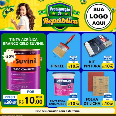 Modelo de Rede Social para Feed Facebook com o tema Proclamação da República para Tintas e Ferramentas