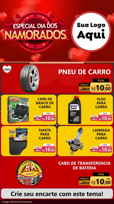 Modelo de TV para TV Vertical com o tema Especial Dia Dos Namorados para Auto peças