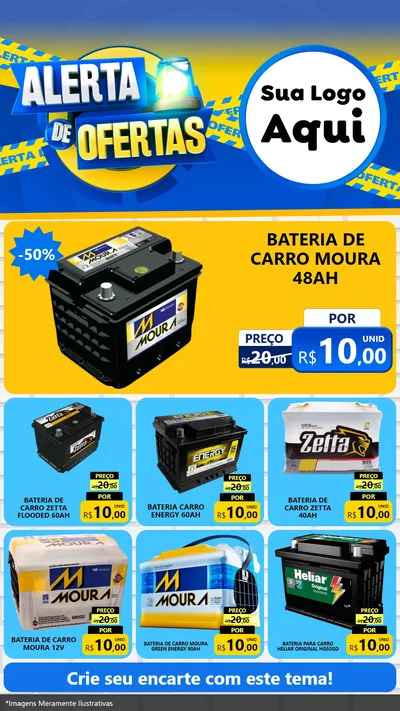 Modelo de Rede Social para Stories com o tema Alerta de Ofertas para Baterias Elétricas