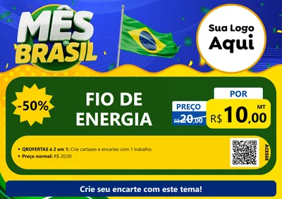Modelo de Cartaz para Cartaz A4 Horizontal com o tema Mês do Brasil para Materiais Elétricos