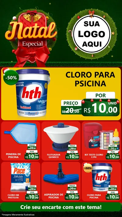 Modelo de Rede Social para Stories com o tema Natal Especial para Produtos para Piscina