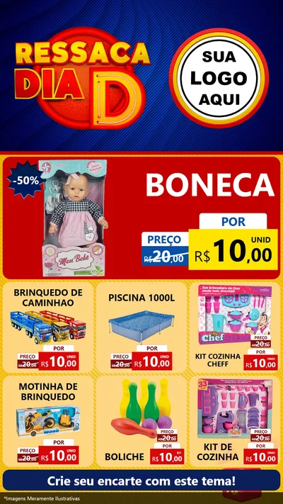 Modelo de Rede Social para Stories com o tema Ressaca Dia D para Brinquedos