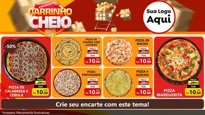Modelo de TV para TV Horizontal com o tema Promoção carrinho cheio para Pizzaria
