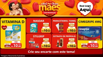 Modelo de TV para TV Horizontal com o tema Dia das Mães com Promoção para Farmácia