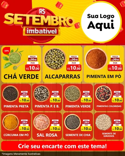 Modelo de Rede Social para Feed Instagram com o tema Setembro Imbatível para Produtos Naturais