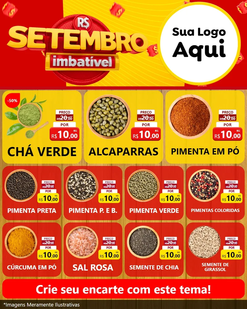 Modelo de Rede Social para Feed Instagram com o tema Setembro Imbatível para Produtos Naturais