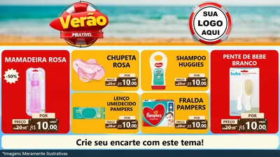 Modelo de TV para TV Horizontal com o tema Verão Imbatível para Bebês
