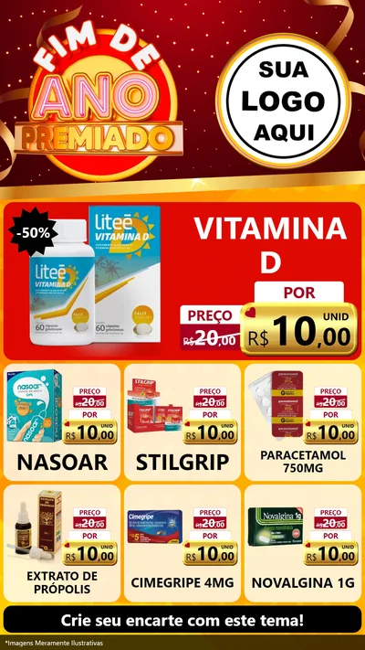 Modelo de Rede Social para Stories com o tema Fim de Ano Premiado para Farmácia