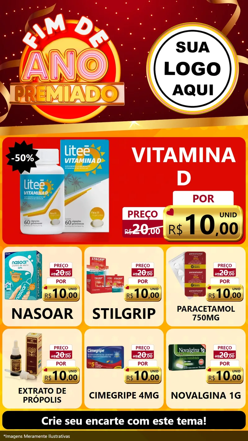 Modelo de Rede Social para Stories com o tema Fim de Ano Premiado para Farmácia