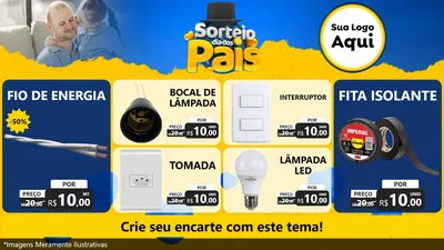 Modelo de TV para TV Horizontal com o tema Sorteio Dia Dos Pais para Materiais Elétricos