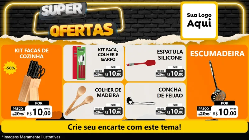 Modelo de TV para TV Horizontal com o tema Super Ofertas para Utilidades Domésticas