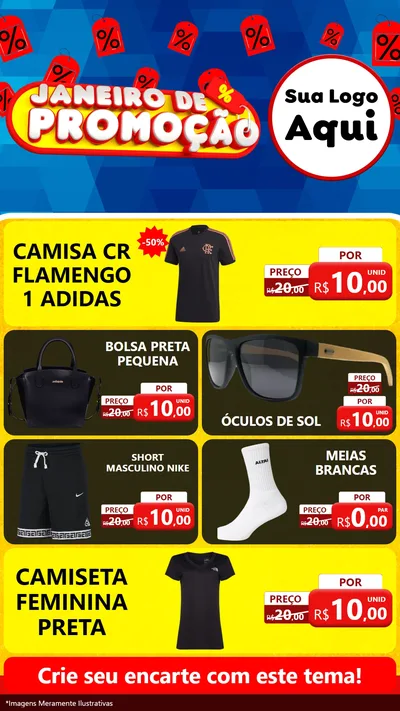 Modelo de TV para TV Vertical com o tema Janeiro de Promoção para Roupas e acessórios